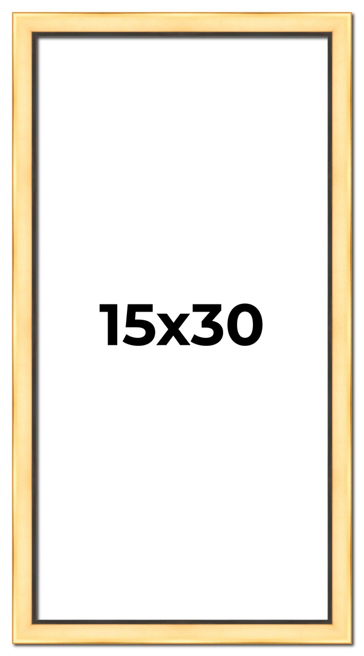 Panoramic Simple Gold Picture Frame - UV Acrylic, Foam Board Backing, Hanging Hardware